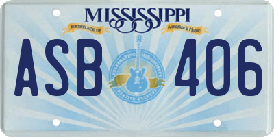 MS license plate ASB406