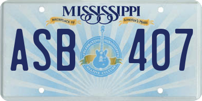 MS license plate ASB407