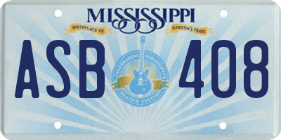 MS license plate ASB408