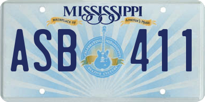 MS license plate ASB411