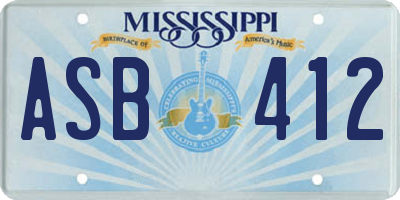MS license plate ASB412