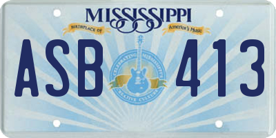 MS license plate ASB413