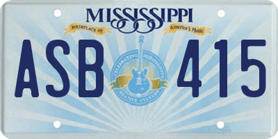 MS license plate ASB415