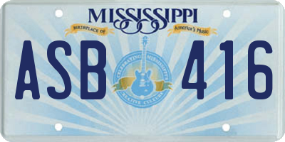 MS license plate ASB416