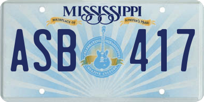 MS license plate ASB417
