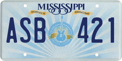 MS license plate ASB421