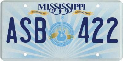 MS license plate ASB422