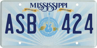 MS license plate ASB424