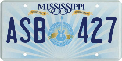 MS license plate ASB427