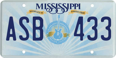 MS license plate ASB433
