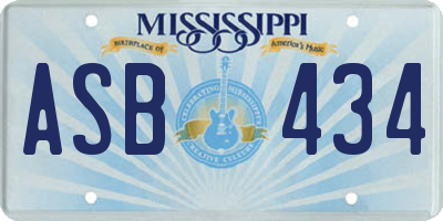 MS license plate ASB434