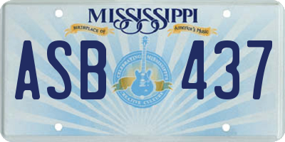 MS license plate ASB437