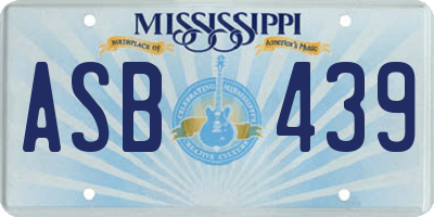 MS license plate ASB439