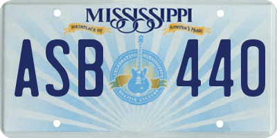 MS license plate ASB440