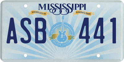 MS license plate ASB441