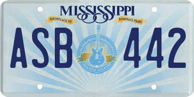 MS license plate ASB442