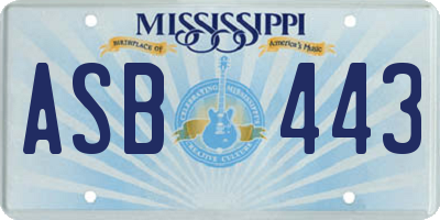 MS license plate ASB443