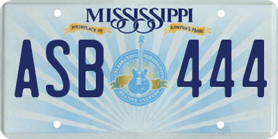 MS license plate ASB444