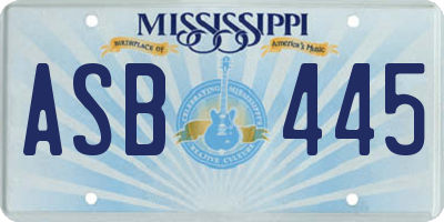 MS license plate ASB445