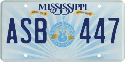 MS license plate ASB447