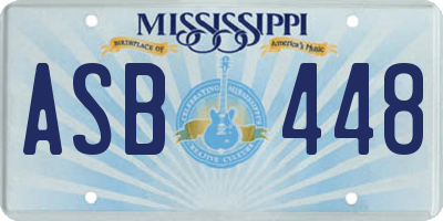 MS license plate ASB448