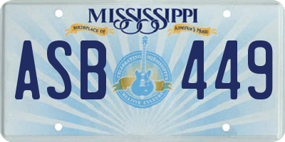 MS license plate ASB449