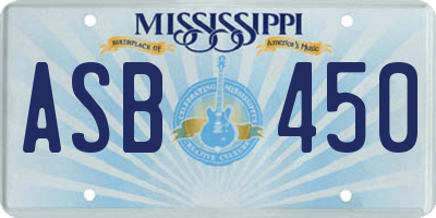 MS license plate ASB450