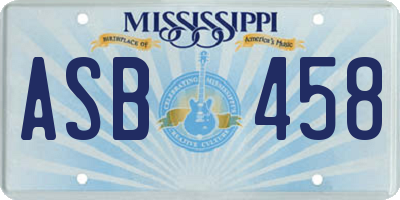 MS license plate ASB458
