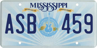 MS license plate ASB459