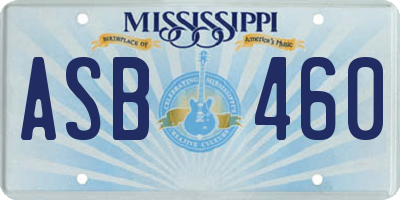 MS license plate ASB460