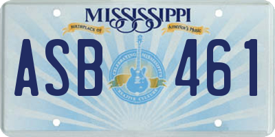 MS license plate ASB461