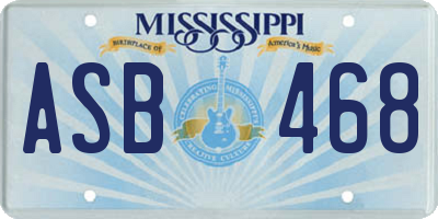 MS license plate ASB468