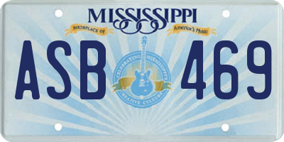 MS license plate ASB469