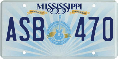 MS license plate ASB470