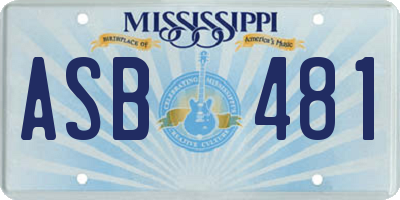 MS license plate ASB481