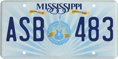 MS license plate ASB483