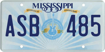 MS license plate ASB485