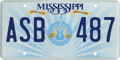 MS license plate ASB487