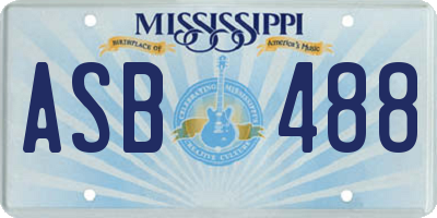 MS license plate ASB488