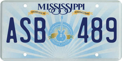 MS license plate ASB489