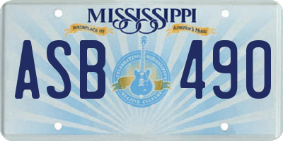 MS license plate ASB490