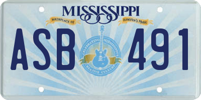 MS license plate ASB491