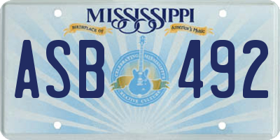 MS license plate ASB492