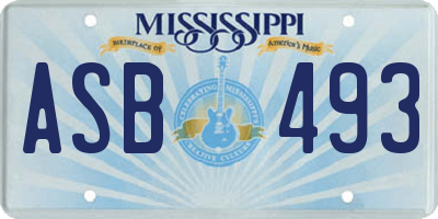 MS license plate ASB493