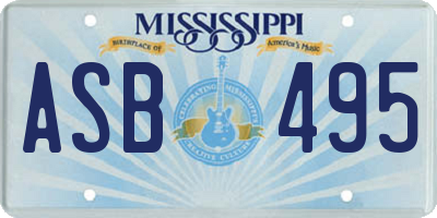 MS license plate ASB495