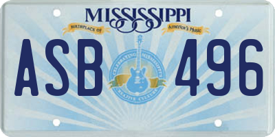 MS license plate ASB496