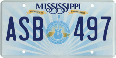 MS license plate ASB497