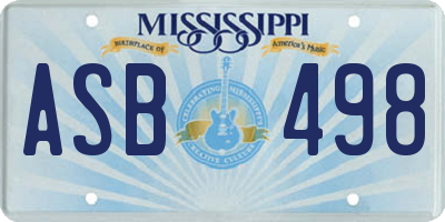 MS license plate ASB498