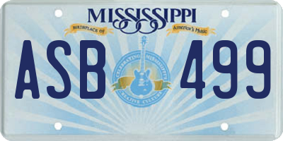 MS license plate ASB499