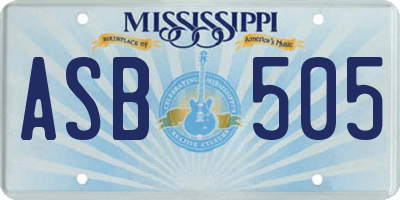 MS license plate ASB505